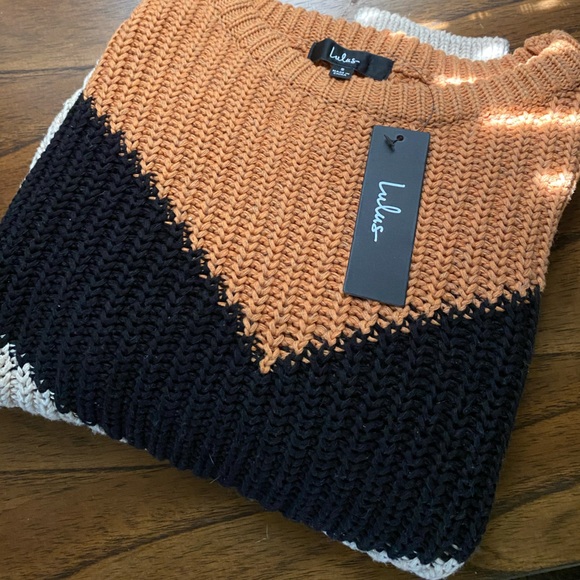 Lulus NWT knit chevron stripe sweater - Picture 3 of 5